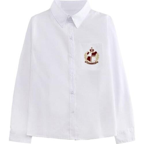 Japanese School Uniforms Short Sleeve White Shirt For Girls Embroidery School Dress Jk Sailor Suit Top Work Uniform For Women