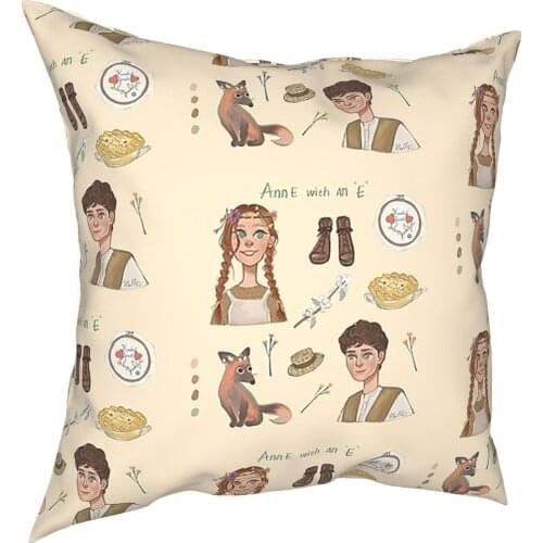 Anne With An E Cute Pillowcase Home Decor Cushion Cover Throw Pillow for Living Room Polyester Double-sided Printing Novelty