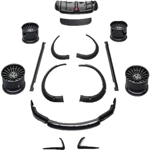 Factory price Tesla model x in CMST style wide flare carbon fiber front lip rear diffuser side skirts and trunk spoiler facelift