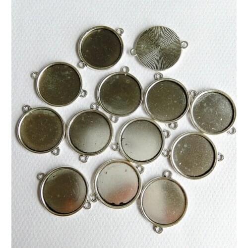 100pcs/lot Antique Silver Ancient Bronze Cabochon Base inner size 20mm Round Supplies for bracelets Jewelry Making Findings