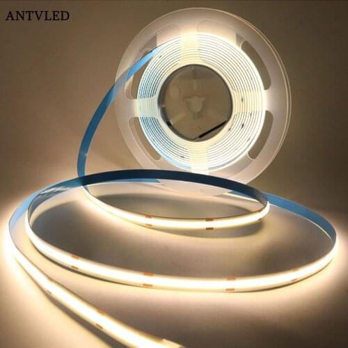 DC12V COB LED Strip 384/528 LEDs High Density Flexible COB Led Lights RA90 Warm Nature Cool White 3000K 4000K 6000K Linear Dimm