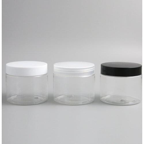 30 x Empty Big 5oz 6oz 250g Plastic Clear Cream Jar Cosmetic Packaging Box Jar Pot Makeup Face Hand Body Cream Lotion Container