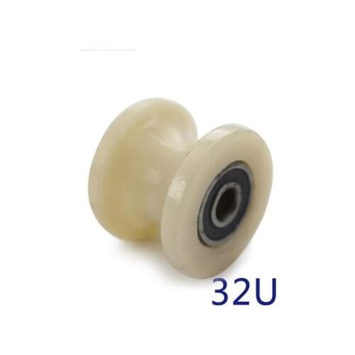 4Pieces/Lot Wheel D:32mm (1.2inch)U Groove Nylon Mute Sliding Door Pulley Door Bearing Steel Rail Wheels