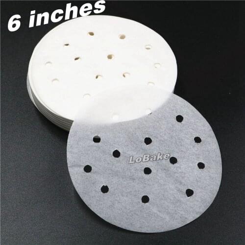 400pcs/pack) 6 inches round steaming paper oil-proof steamer sheet China mantou sushi baozi placemat bread holder bakery tools