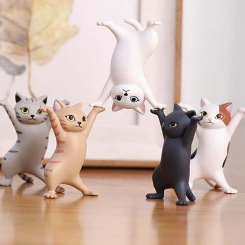 5Pcs/set Dancing Cat Kids Funny Toys Gift Cartoon Cat Coffin Dance Figure Doll Animals Car Birthday Cake Decor Desktop Ornaments