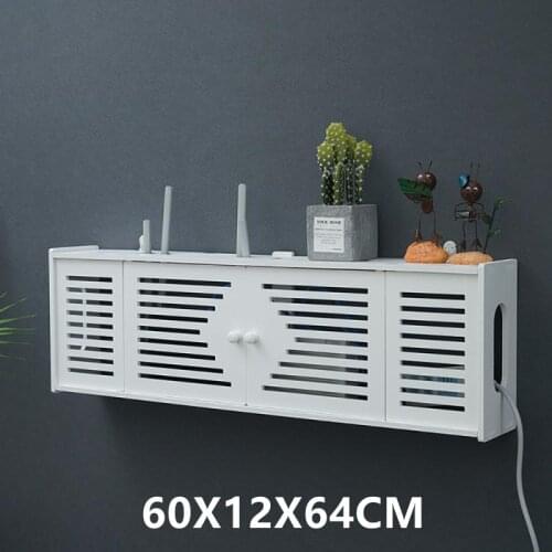 60X12X24CM Large Wireless Wifi Router Storage Box Punch-free Shelf Wall Hanging Plug Board Bracket Cable Storage Organizer