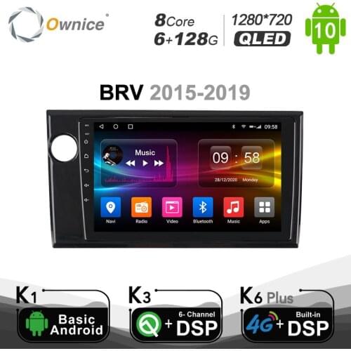 6G+128G Ownice 1280*720 Android 10.0 Octa Core Fit Honda BRV 2015 - 2019 Car DVD Player Navi GPS Radio 4G LTE DSP SPDIF BT 5.0