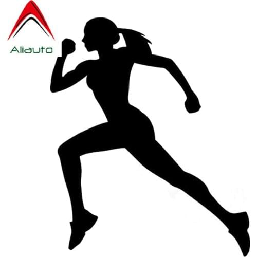 Aliauto Creative Car Sticker Fashion Runner Sport Fitness Silhouette Vinyl Sunscreen Waterproof Reflective Decal,13cm*11cm