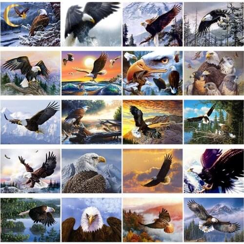 DIY 5D Diamond Painting Eagle Full Round/Square Drill Rhinestones Diamond Embroidery Animal Bird Cross Stitch Home Decoration