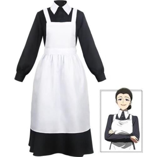 Anime The Promised Neverland Cosplay Costume Yakusoku No Neverland Isabella Cosplay Mother Mama Maid Dress Halloween Costume