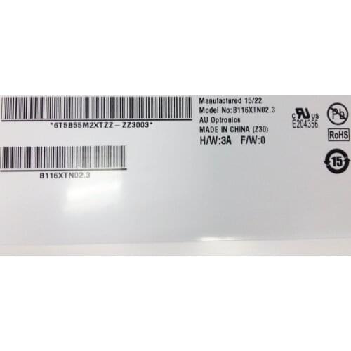 B116XTN02.3 B116XTN02.3 Matrix for Laptop 11.6" eDP HD1366X768 Slim LCD Display Panel Monitor Replacement