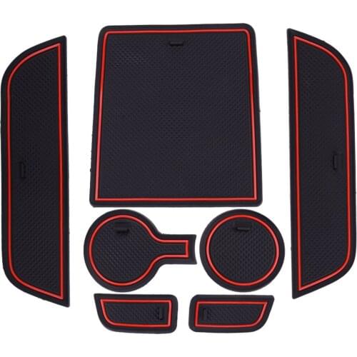 Beler PVC 7pcs Gate Slot Door Groove Non-slip Cup Holder Mat Pad Fit For Chevrolet Camaro 2012 2013 2014 2016