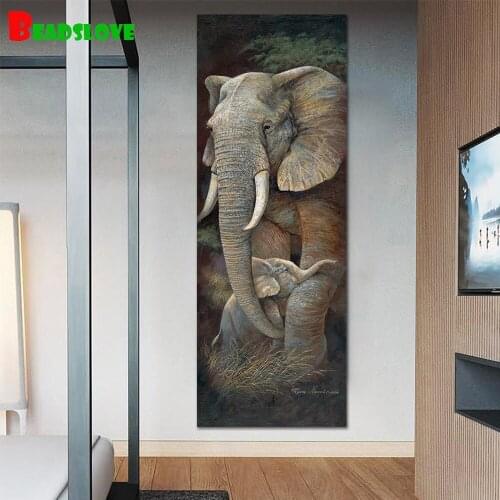 Large 5D Diamond Painting Elephant mother love Mosaic Rhinestone Handmade Needlework DIY Diamond Embroidery Puzzle Decor