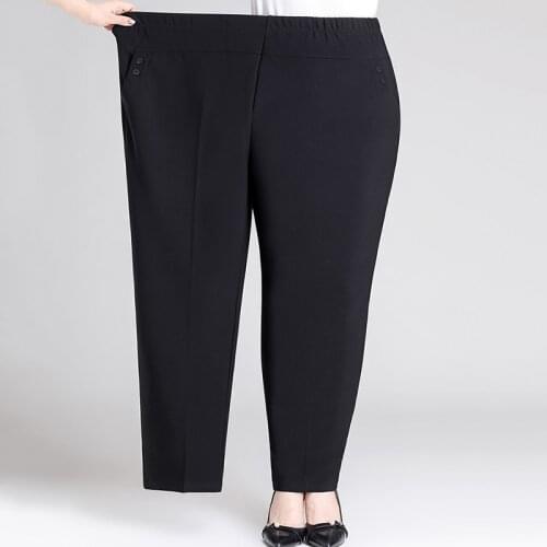 Winter Plus Velvet Cold Warm Pants Middle-aged Women Loose Thick Trousers Extra large 8XL Stripe Lattice Casual Pants 40/140 KG