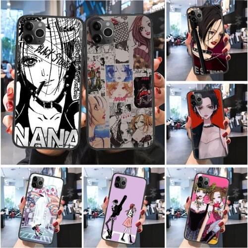 Oosaki Komatsu Nana Anime Phone Case Cover Hull For iphone 5 5s se 2 6 6s 7 8 12 mini plus X XS XR 11 PRO MAX Frosted black soft