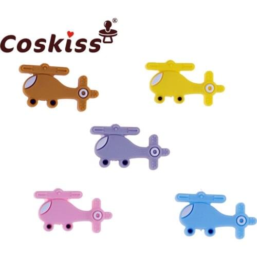 Coskiss Mini Cute Aircraft Silicone Beads Baby Teether Food Grade Infant Teething Bead For DIY Nursing Necklace Accessories Toy