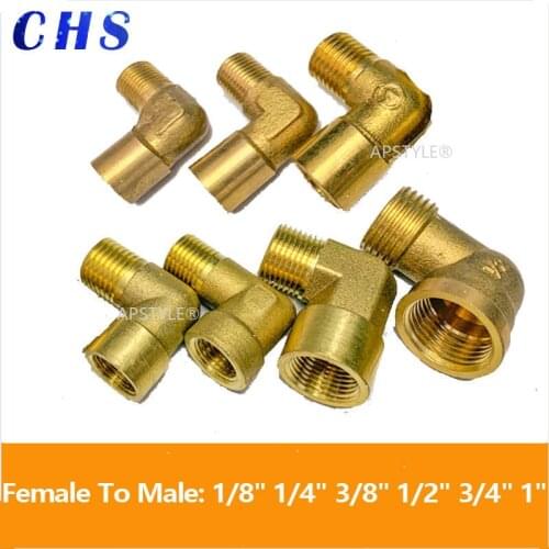 Elbow Male to Female Brass Tube Fitting Adapter 90 Degree 1/8" 1/4" 3/8" 1/2" 3/4"BSP Pipe Connector Oil Gas Fitting Coupler