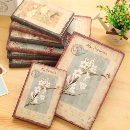 Classic vintage flower serie school student hardcover sketch notebook stationery,fine drawing book with blank inner papers A5 A6
