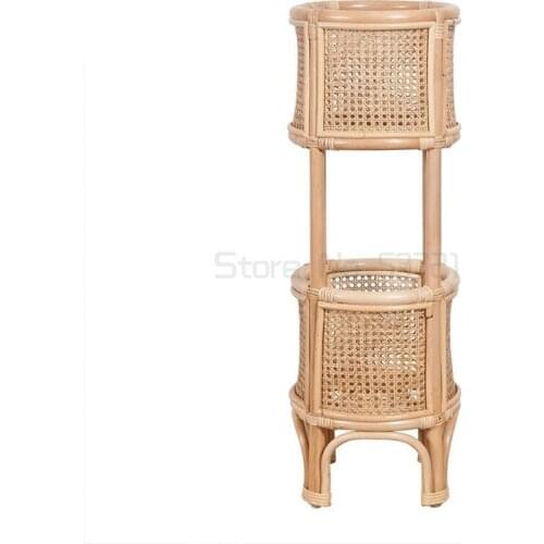 Creative rattan flowerpot rack home stay multi-layer plant decoration rack Nordic style woven flower rack