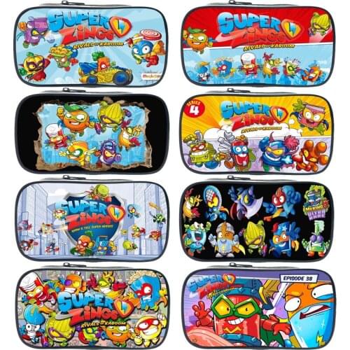Students Cool Super Zings Pencil Bag Child Superzings Pen Bag Anime Teens Stationery Bag Kids Cartoon Pencil Case Children Gift