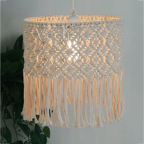 Nordic Bohemia Chandelier Lampshade Cotton Rope Tapestry Chandelier Lamps Bedroom Model Room Decorative Modern Lighting Fixture