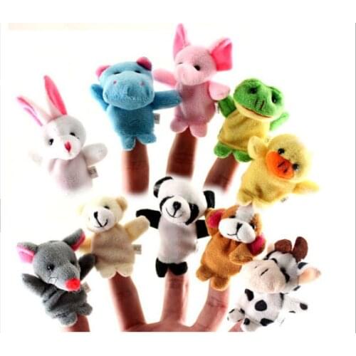 Cute Animal Hand Puppet Family Finger Puppets Cloth Doll Baby Educational toys Mini Fantoche Toy For Boys Girls