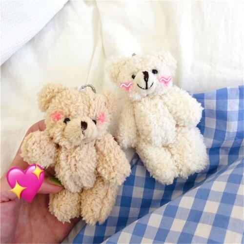 Mini Joint Bear Stuffed Plush Toys 4.5in Cute Tedy Bears Pendant Dolls Gifts Party Bag Filler WXTD