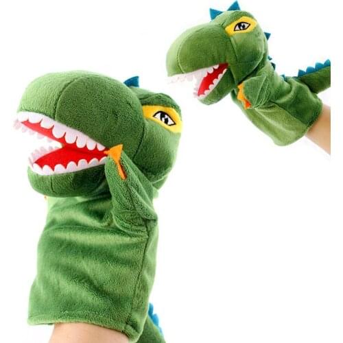 Cartoon Dinosaur Plush Soft Hand Puppet Kids Toddler Pretend Playing Toy Gift