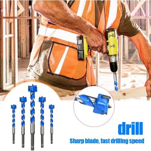 5pcs Pro Drilling Tools Set Carbide Hole Opener 16/18/20/22/25mm Thread Lengthen Drill Bit Handle Woodworking Cutter Tools Set