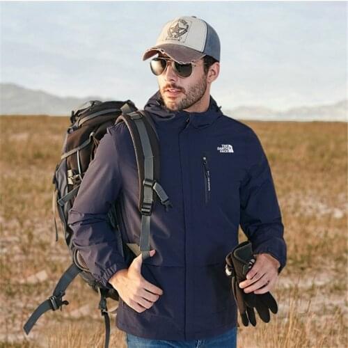 Outdoor Sportswear Hooded Zipper Waterproof Coat Windproof Warm Winter Jacket Men Solid Color Fashion Male Coat Lightweight