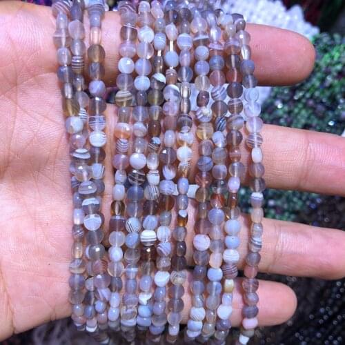 Wholesale 2strings Natural Botswana Agates Beads 2x4mm Faceted Bean Coin Gem Stone Loose Beads For jewelry DIY 15.5"/string