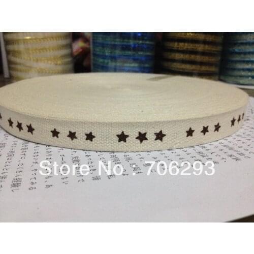 Wholesale 5/8"(16mmx50m) Zakka Handmade the 100% cotton lace ribbon cartoon ribbons black star