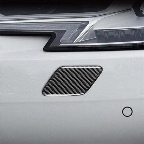 Carbon Fiber Headlight Cleaning Panel Strip Protector Anti-collision Cover Trim Sticker for Audi A4 B9 2017-2019 Car Accessories