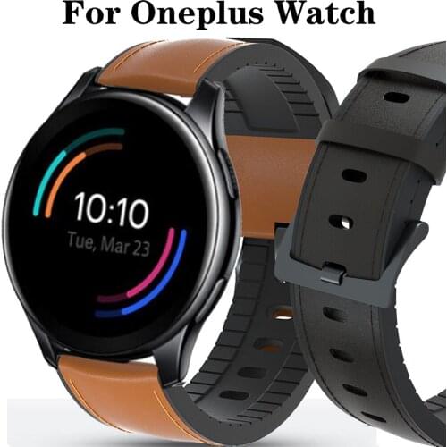For Oneplus Watch Genuine Leather Band Silicone Bracelet Watchbands 22mm Watch Strap For Realme Watch S / S Pro ремешок