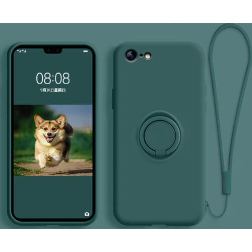 Liquid silicone Case For iPhone 12 Pro Max 11 XS X 7 8 Plus Camera Lens Full Protective Ring Holder Stand Case For iPhone 11 Pro