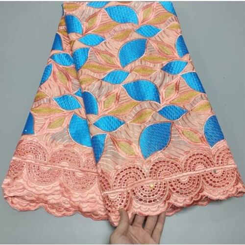 SJ Lace Dry Lace Fabric 2021 High Quality Lace Cotton Lace Fabric African Swiss Voile Lace With Stones For Garment 2-56