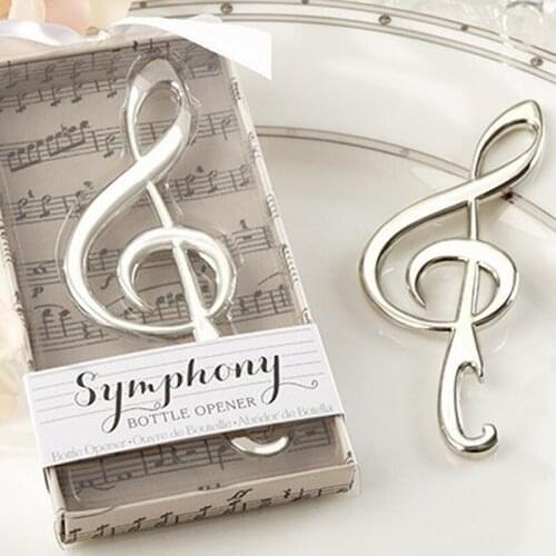 20 pieces/lot) Wedding Souvenirs Silver Color Musical Notation Bottle Opener Bridal Shower Favors Gifts For Guests BO003