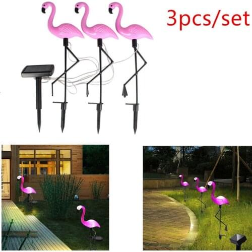 3pcs Flamingo Lawn Solar Lamp Solar Garden Light Solar Yard Lights Waterproof Led Light Outdoor Solar Light for Garden Decor