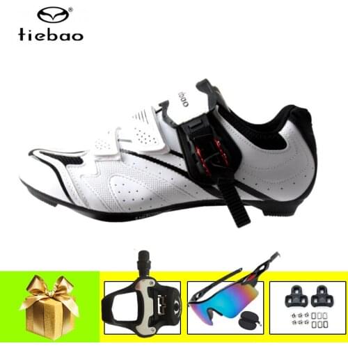 TIEBAO Road cycling sneakers add SPD-SL Bike Pedals breathbale self-locking bicicleta carretera men women racing bicycle shoes