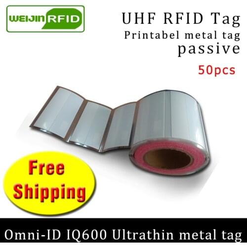 UHF RFID ultrathin anti-metal tag omni-ID IQ600 915m 868m Impinj M4QT 50pcs free shipping printable synthetic passive RFID tags