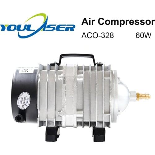 YOULASER 60W Air Compressor Electrical Magnetic Air Pump for CO2 Laser Engraving Cutting Machine ACO-328