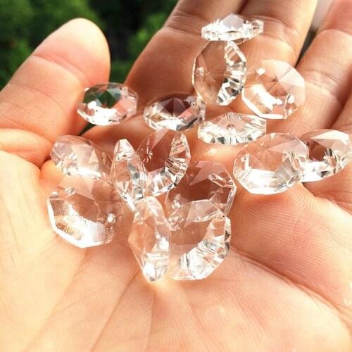 Top Quality 2000pcs Clear K9 Crystal Octagon Beads With 2000 Gold Hooks For Chandelier & Curtain Accessories Strands Garlands
