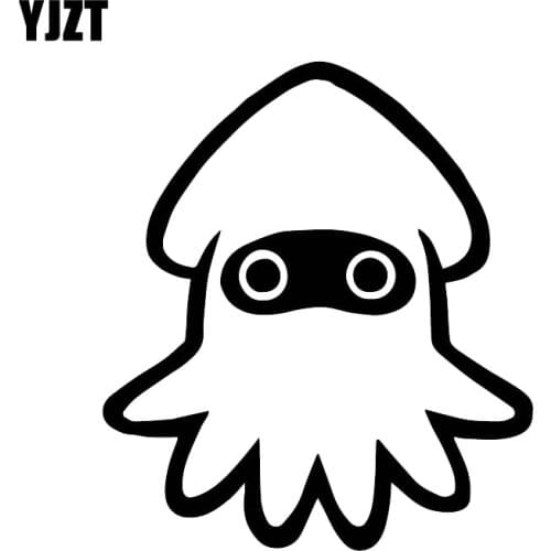 YJZT 15CM*13.2CM Cute Little Squid Cartoon Decals Family Car Warm Car Stickers Black/Silver C30-0269