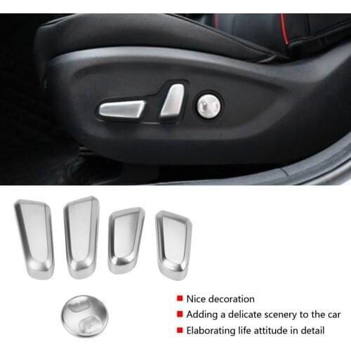 1Set Car Seat Adjustment Button Decoration Cover Trim Silver Chrome for Kia Sportage KX5 QL 2015 2016 2017 2018 Car Accessories