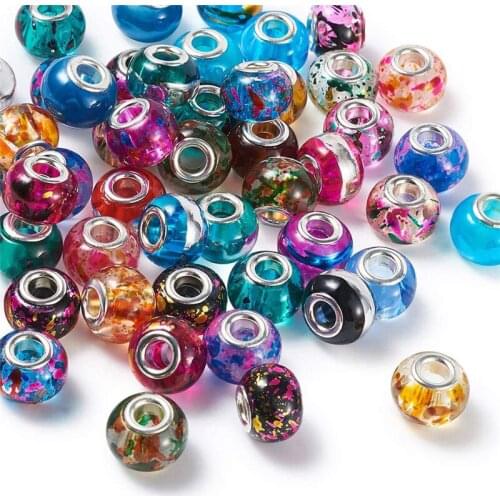 10Pcs Large Hole Glass Beads Bulk Fit Pandora Bracelet Bangle Women Making Unique Jewelry DIY Pendant Necklace Key Chain Charms