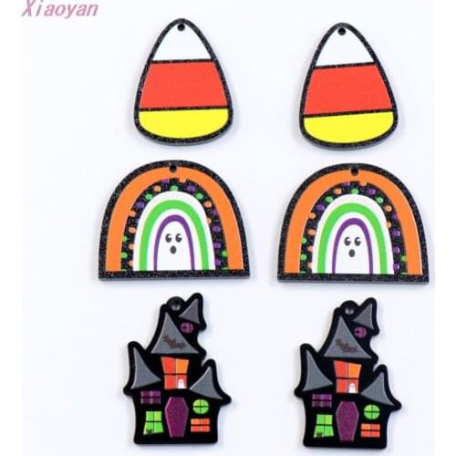 10pcs /lot) PR1086-Halloween For Earrings Acrylic Candy Witches Brew Monster Party Gift