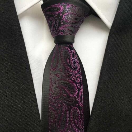 2021 Mens Ties Jacquard Woven Neck Tie Designer Panel Neckties Purple Stripes with Black Border