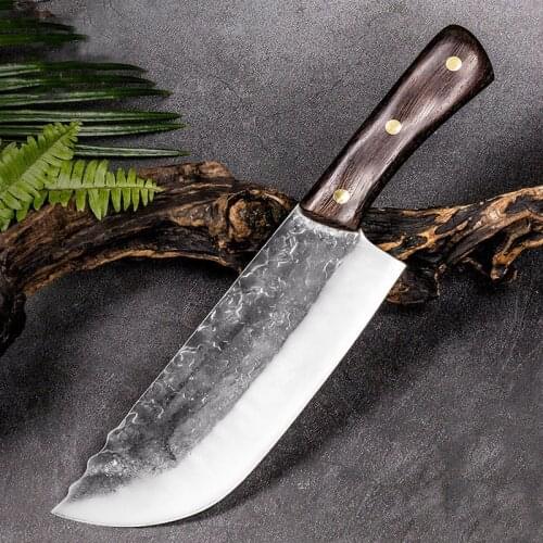 7CR17 Kitchen Knife Handmade Hunting knife Cooking Knife Professional Chef Knife Fordged Butcher Knife Pakkawood Handle