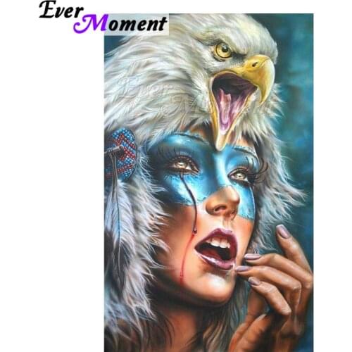 Ever Moment Diamond Painting Cross Stitch Art Mononoke Blood Weeping Girl Eagle Horror Gothic Paint Diamond Mosaic Craft ASF1027