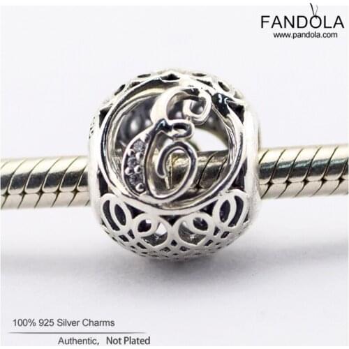 Wholesale 925 Sterling Silver Vintage Letter E Charms Beads DIY Jewelry Making Fit Original Charm Bracelet Berloque